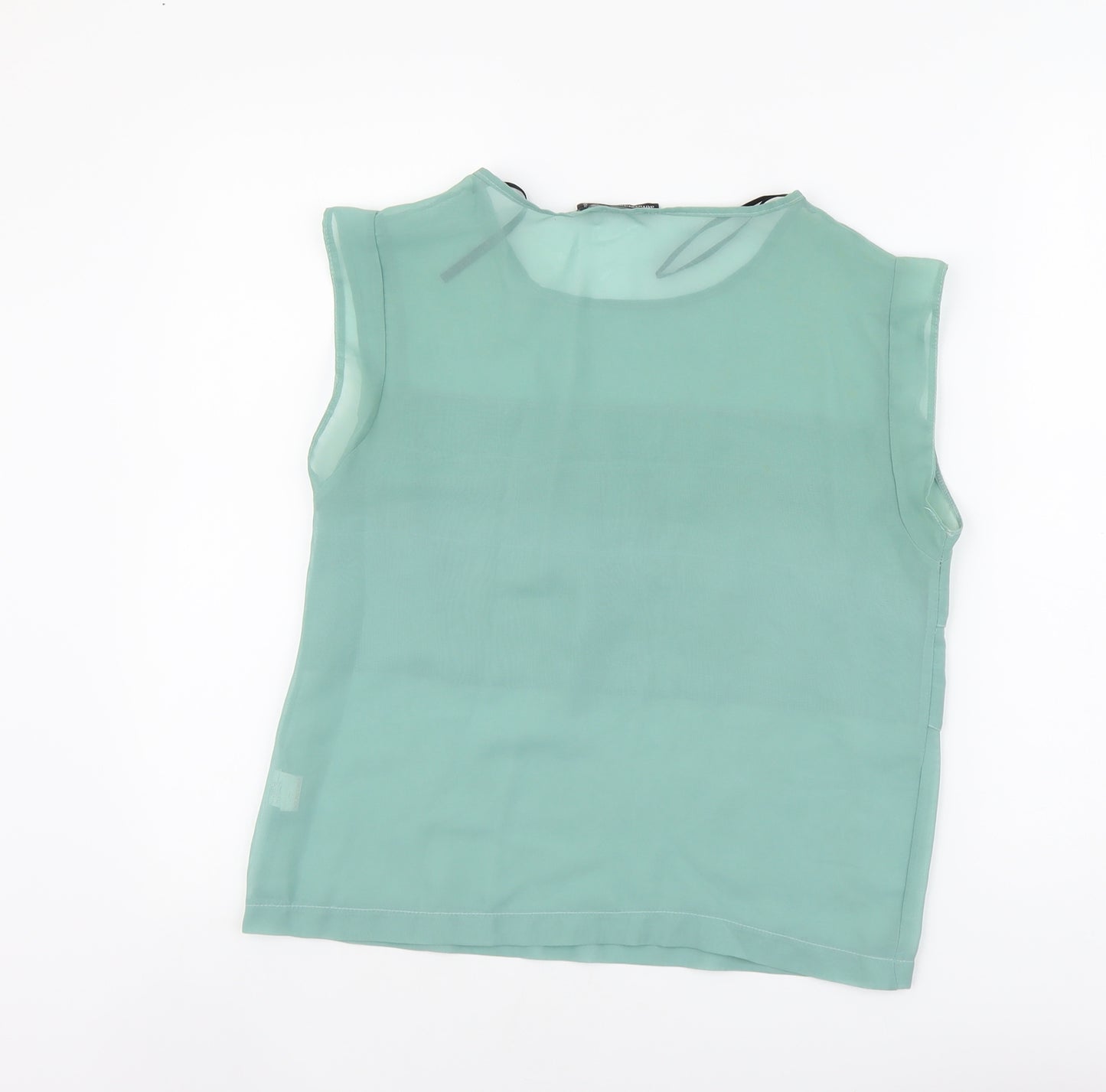 Atmosphere Womens Green Polyester Basic Tank Size 10 Scoop Neck