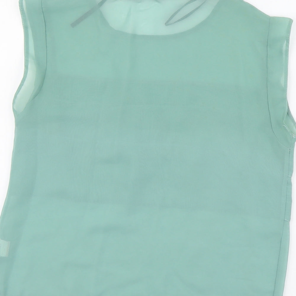 Atmosphere Womens Green Polyester Basic Tank Size 10 Scoop Neck