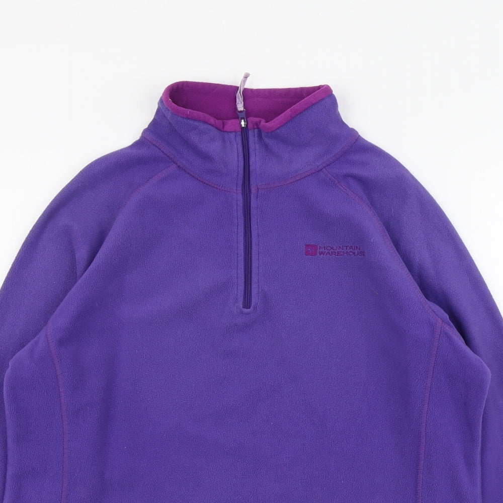 Mountain Warehouse Womens Purple Polyester Pullover Sweatshirt Size 12 Zip