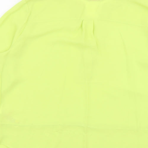 Dorothy Perkins Womens Green Polyester Basic Blouse Size 6 V-Neck