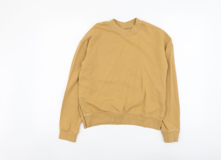 H&M Womens Beige Cotton Pullover Sweatshirt Size XS Pullover