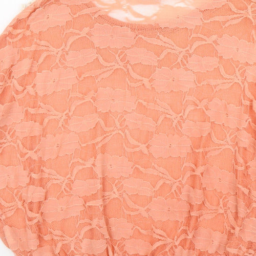 Katsumi Womens Orange Scoop Neck Acrylic Pullover Jumper Size S