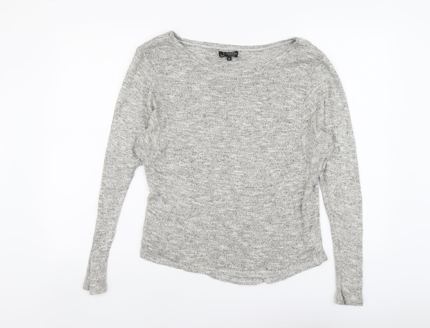 New Look Womens Grey Boat Neck Acrylic Pullover Jumper Size 10