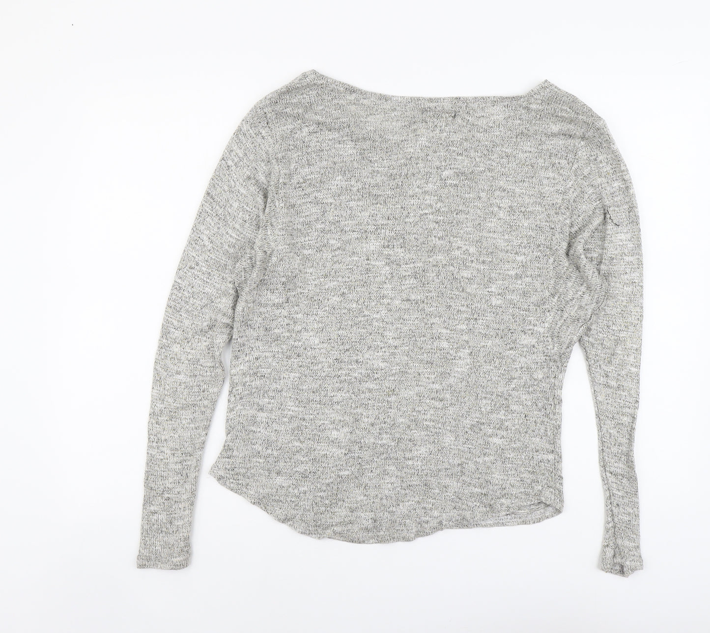 New Look Womens Grey Boat Neck Acrylic Pullover Jumper Size 10