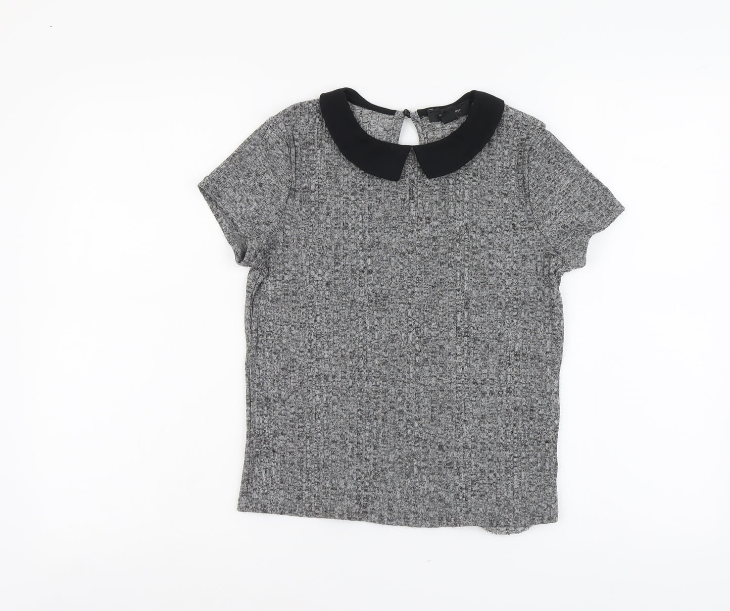 Atmosphere Womens Grey Polyester Basic T-Shirt Size 8 Collared