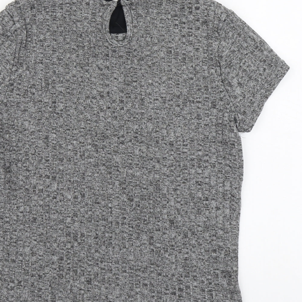 Atmosphere Womens Grey Polyester Basic T-Shirt Size 8 Collared