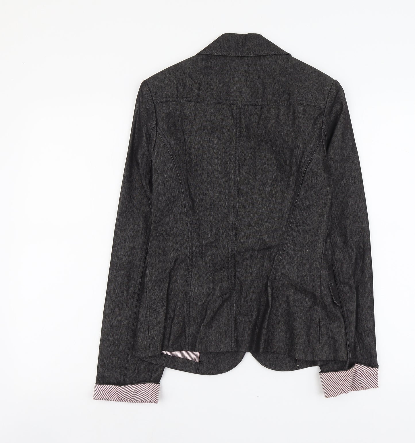 New Look Womens Grey Cotton Jacket Blazer Size 10