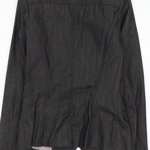 New Look Womens Grey Cotton Jacket Blazer Size 10