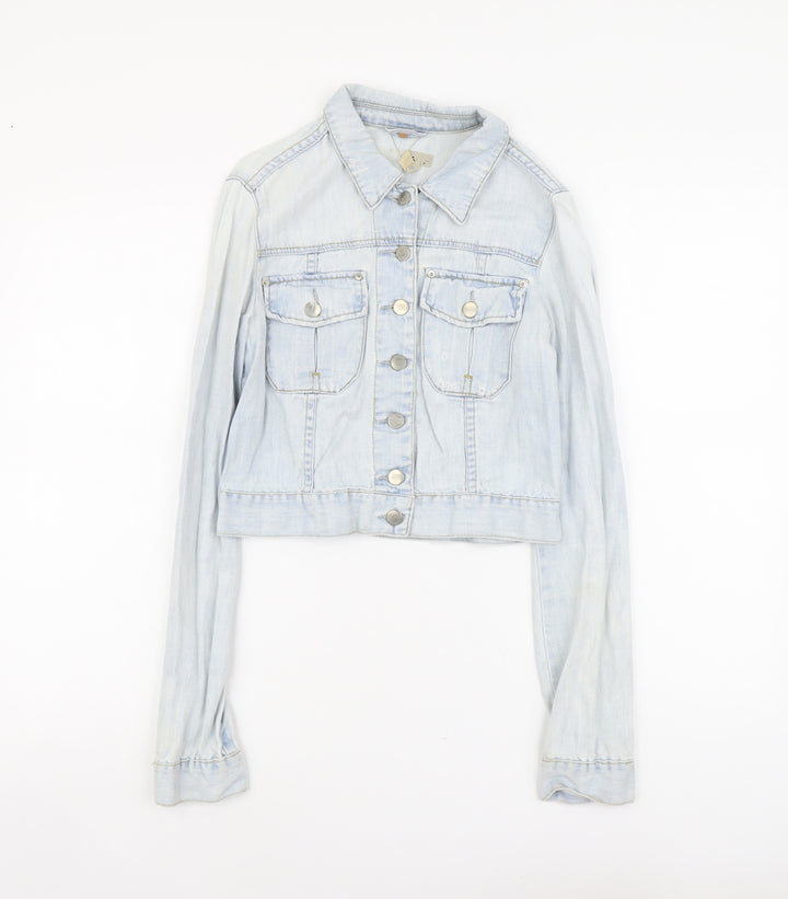 Topshop Womens Blue Jacket Size 8 Button