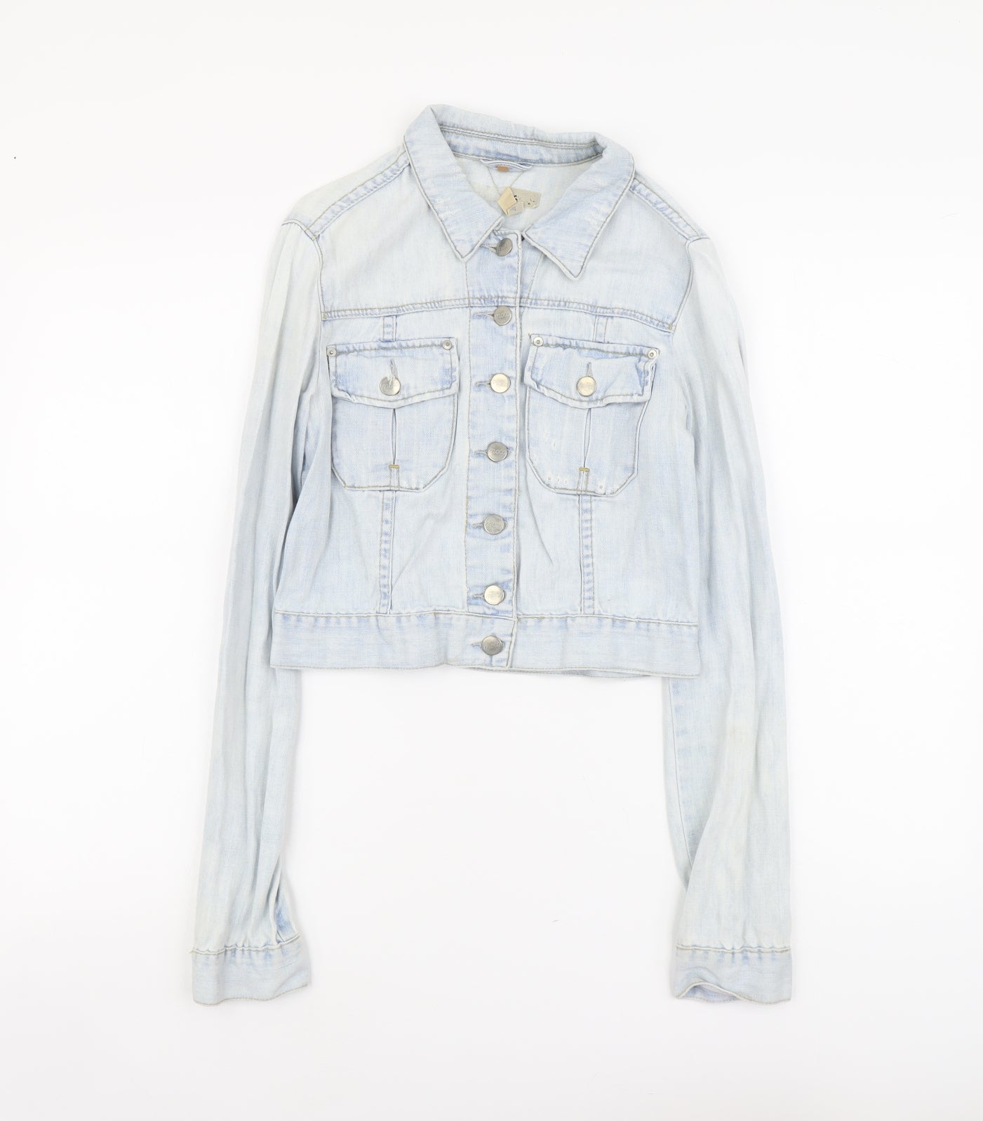 Topshop Womens Blue Jacket Size 8 Button