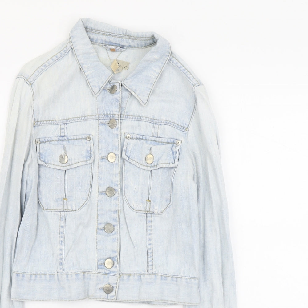 Topshop Womens Blue Jacket Size 8 Button