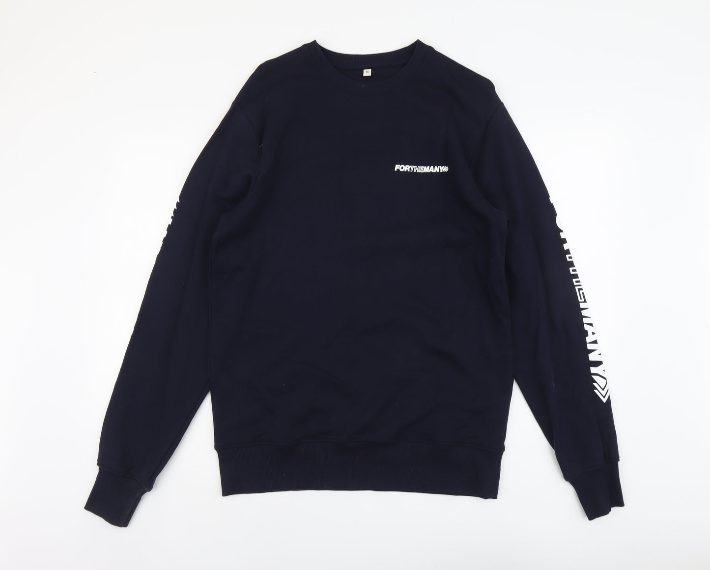 For The Many Mens Blue Cotton Pullover Sweatshirt Size M