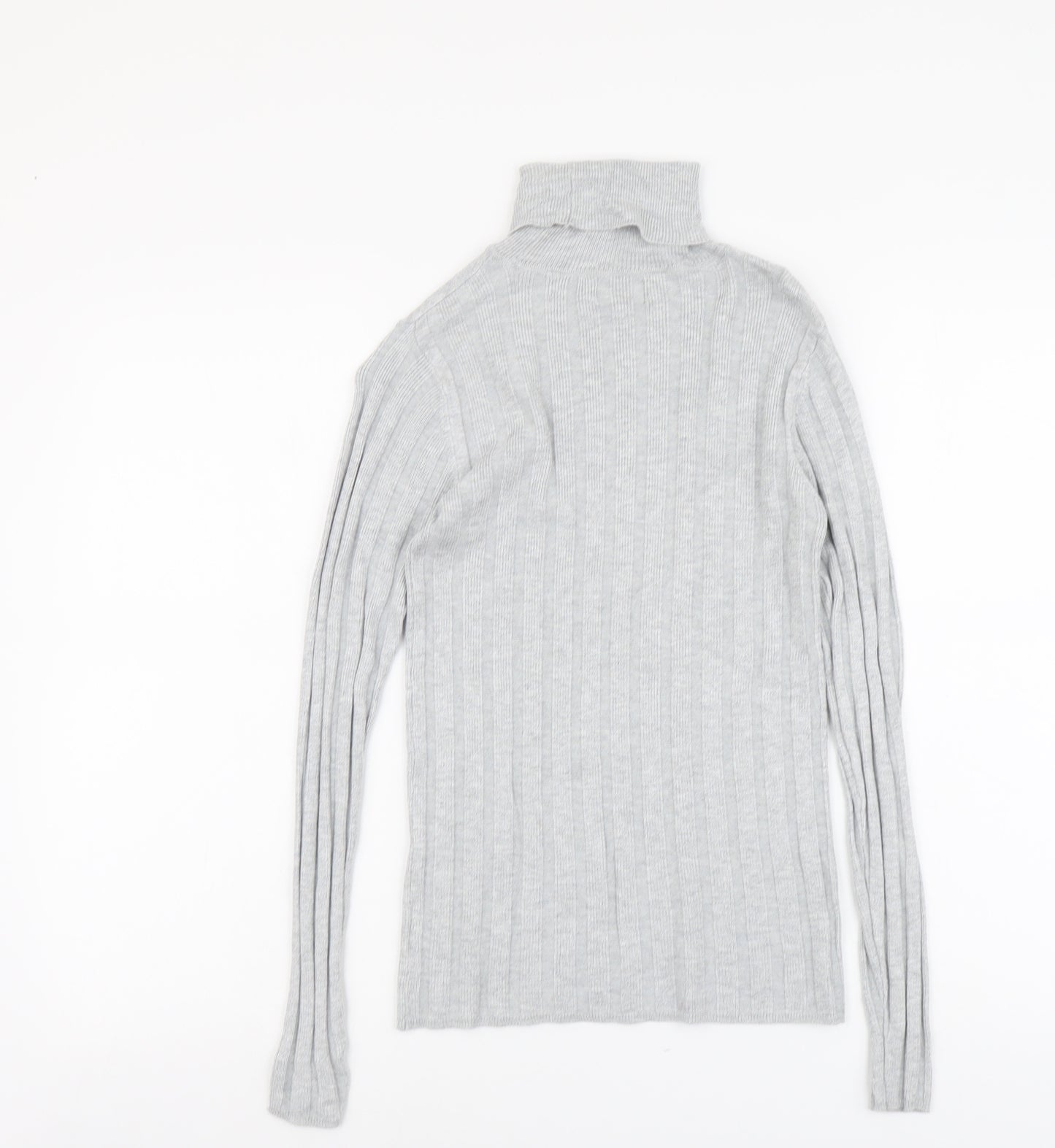 F&F Womens Grey Roll Neck Viscose Pullover Jumper Size 12