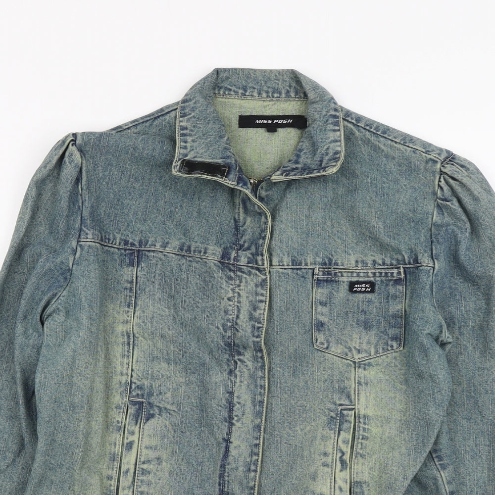 Miss Posh Womens Blue Jacket Size 14 Zip