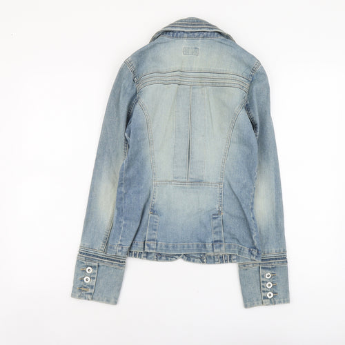 M-O-T-O Womens Blue Jacket Size 8 Button
