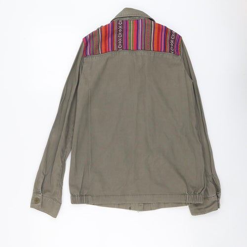 Atmosphere Womens Green Geometric Jacket Size 8 Button