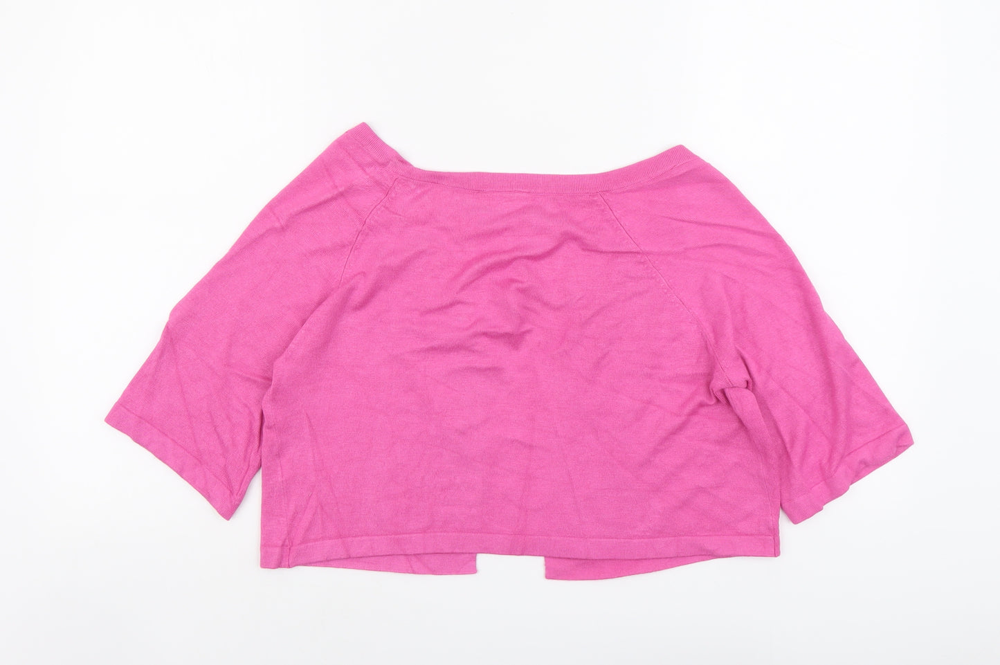 Wallis Womens Pink Scoop Neck Viscose Cardigan Jumper Size M - Tie Front