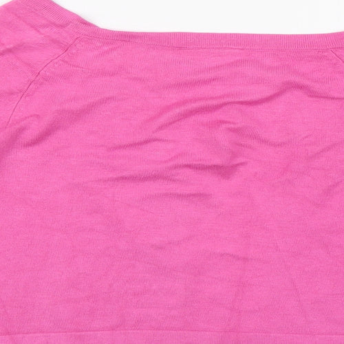 Wallis Womens Pink Scoop Neck Viscose Cardigan Jumper Size M - Tie Front