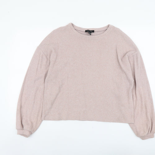 New Look Womens Pink Round Neck Polyester Pullover Jumper Size M