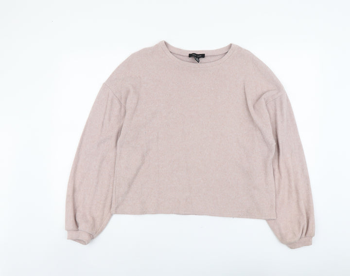 New Look Womens Pink Round Neck Polyester Pullover Jumper Size M