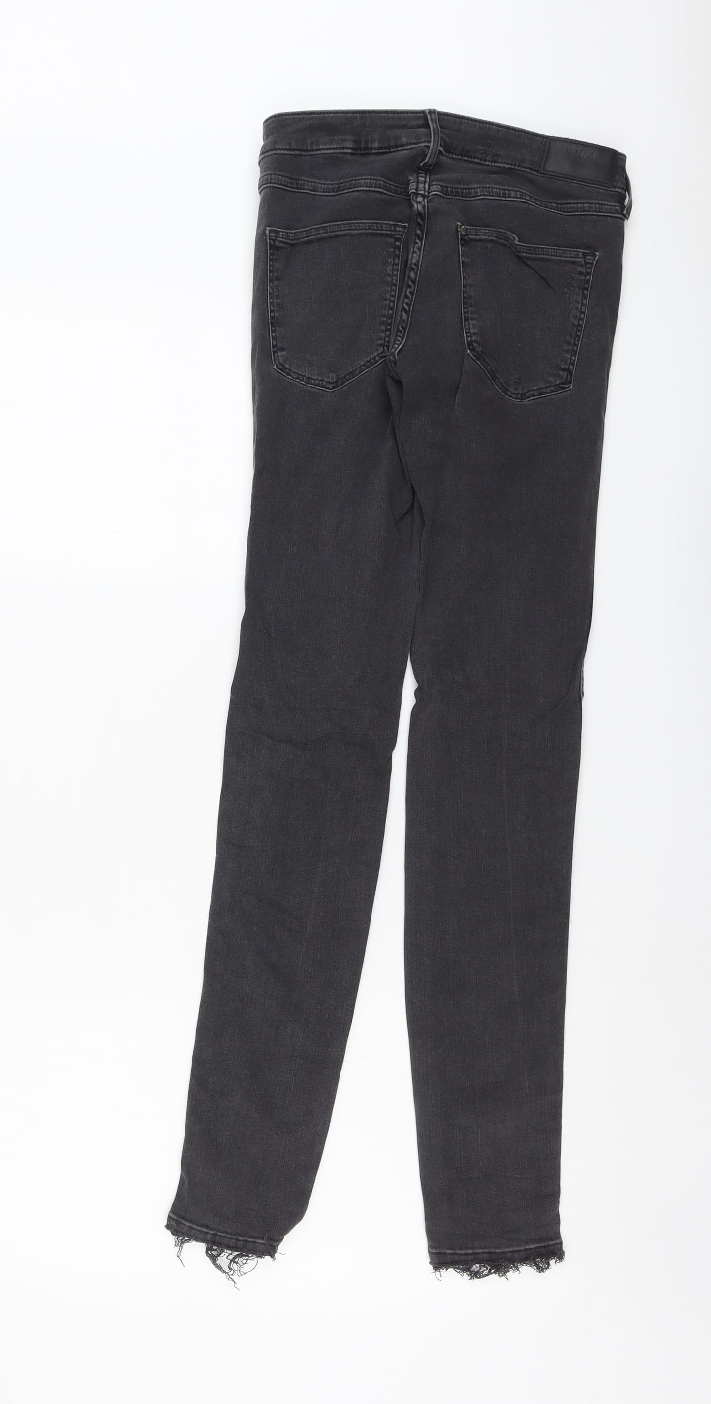 H&M Womens Grey Cotton Skinny Jeans Size 26 in L30 in Regular Button