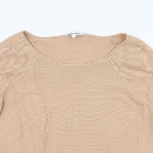 Steilman Womens Beige Scoop Neck Cotton Pullover Jumper Size S