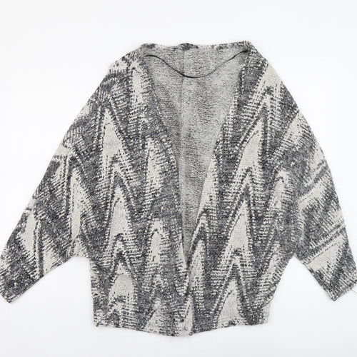 Atmosphere Womens Beige V-Neck Geometric Cotton Cardigan Jumper Size M