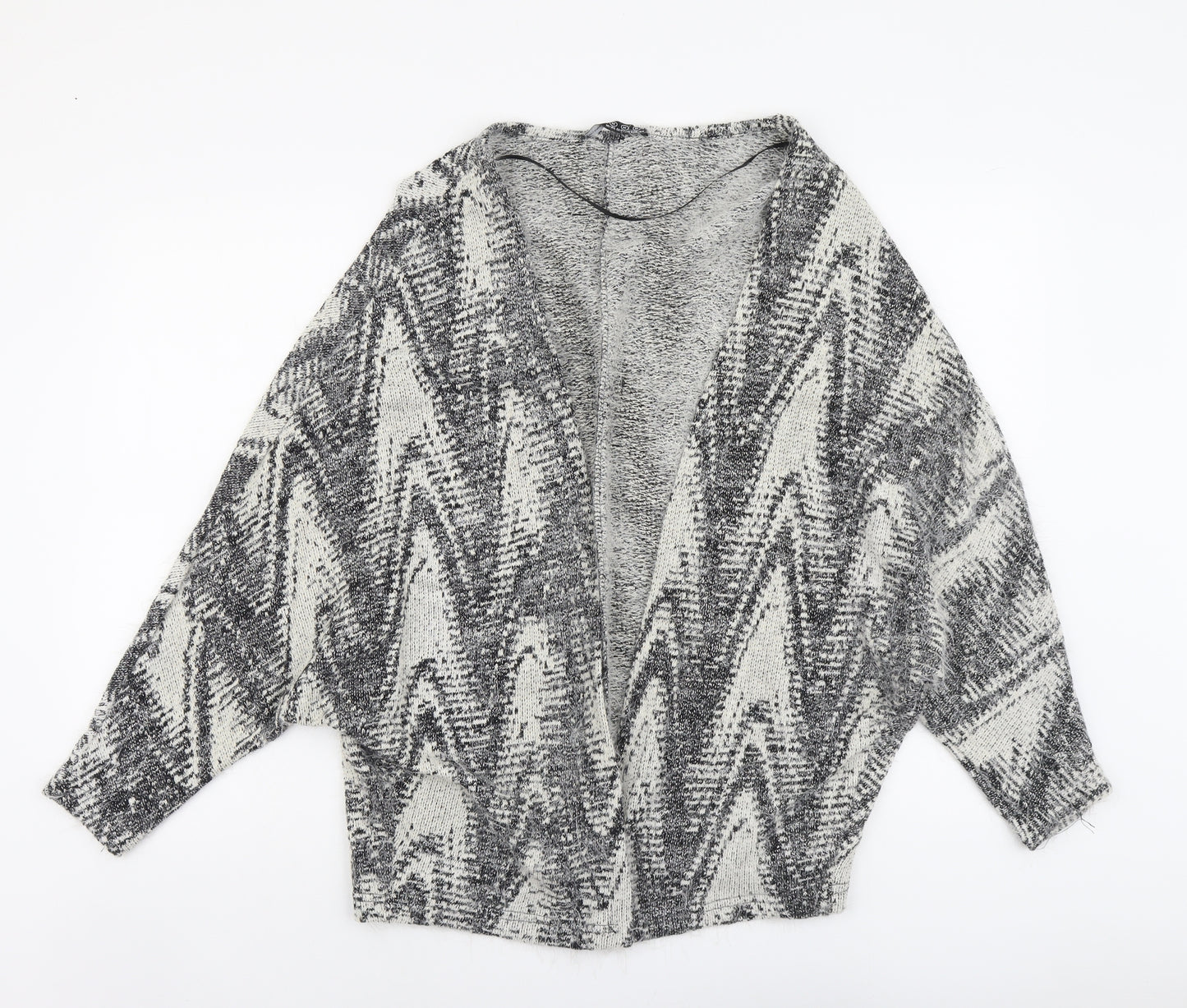 Atmosphere Womens Beige V-Neck Geometric Cotton Cardigan Jumper Size M