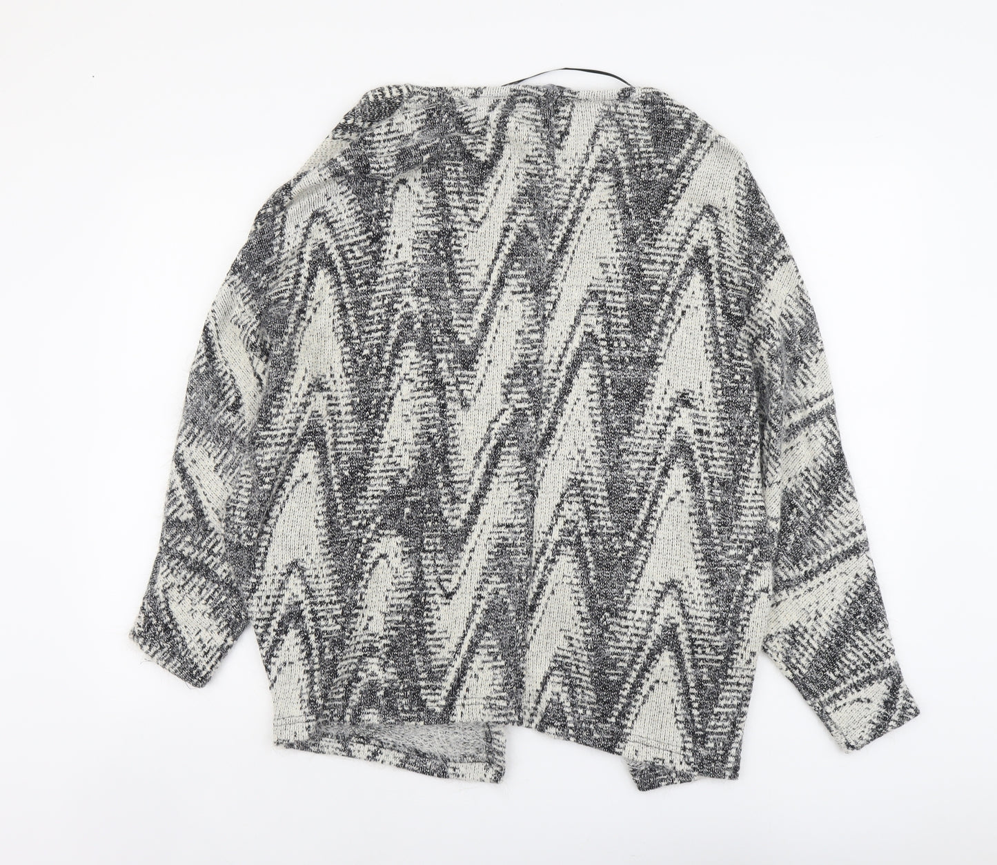 Atmosphere Womens Beige V-Neck Geometric Cotton Cardigan Jumper Size M