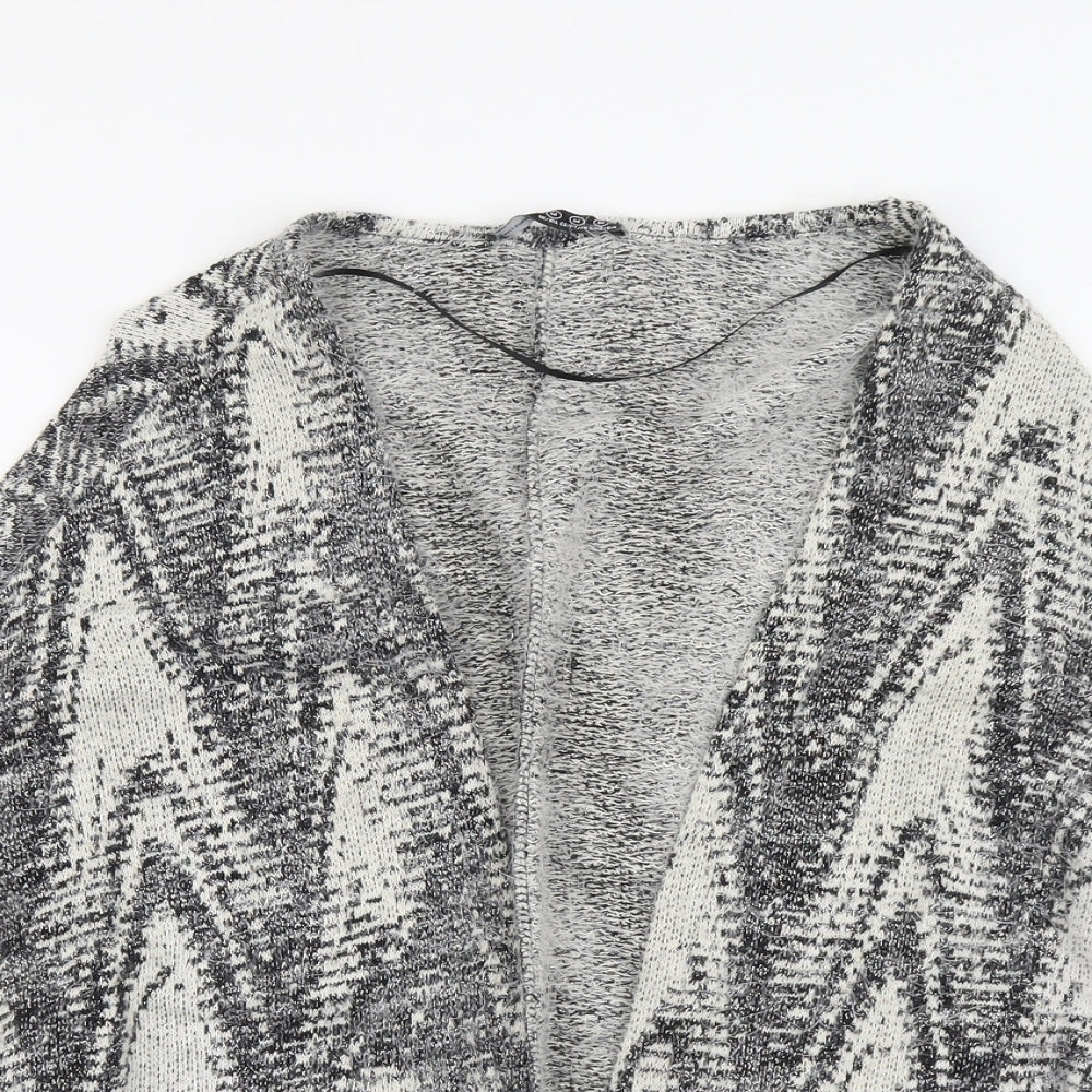 Atmosphere Womens Beige V-Neck Geometric Cotton Cardigan Jumper Size M