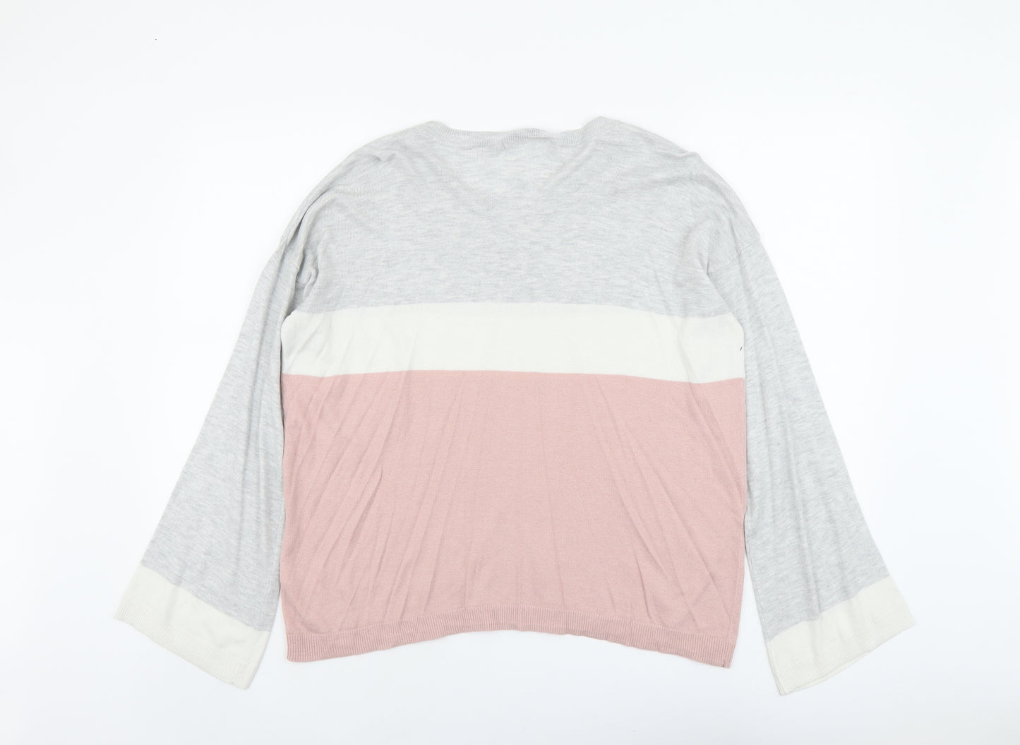 George Womens Multicoloured Round Neck Nylon Pullover Jumper Size 14 - Colourblock