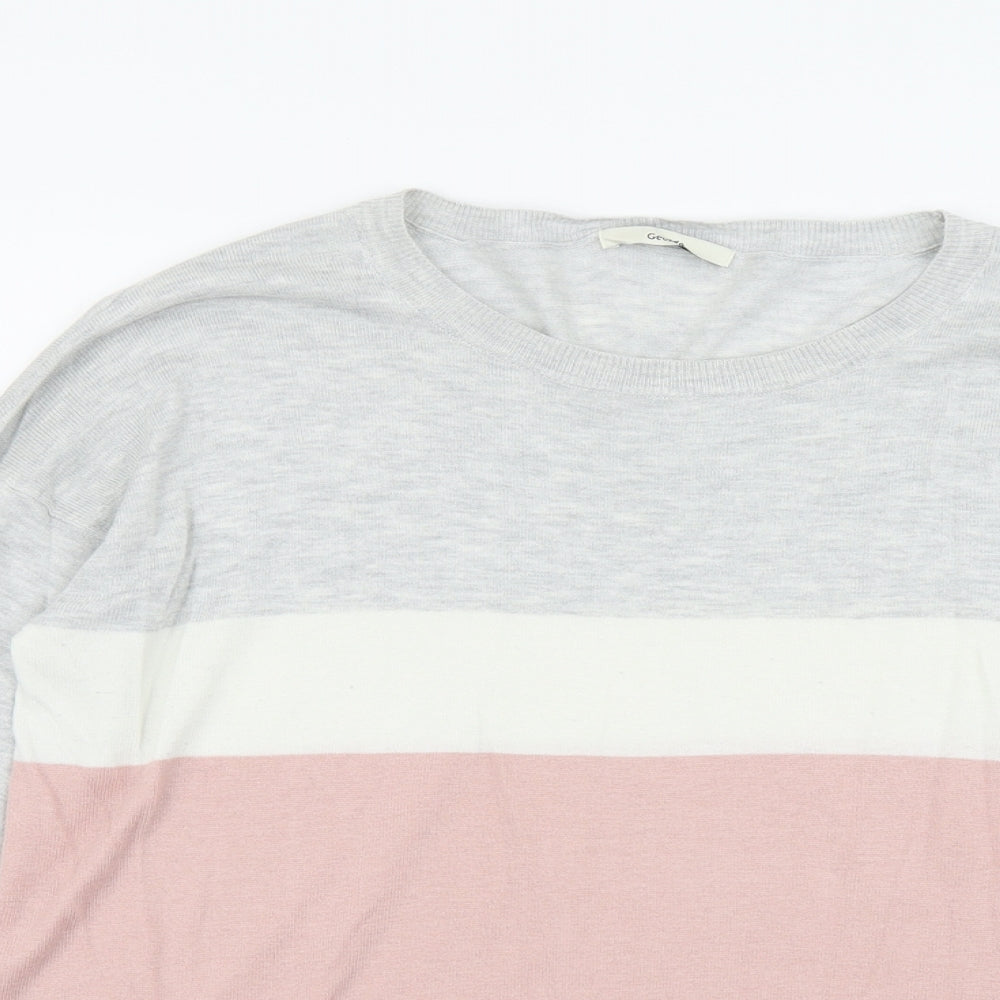 George Womens Multicoloured Round Neck Nylon Pullover Jumper Size 14 - Colourblock