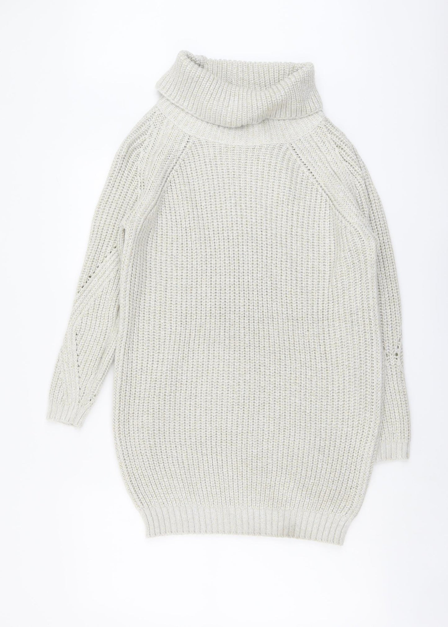 George Womens Beige Roll Neck Acrylic Pullover Jumper Size M