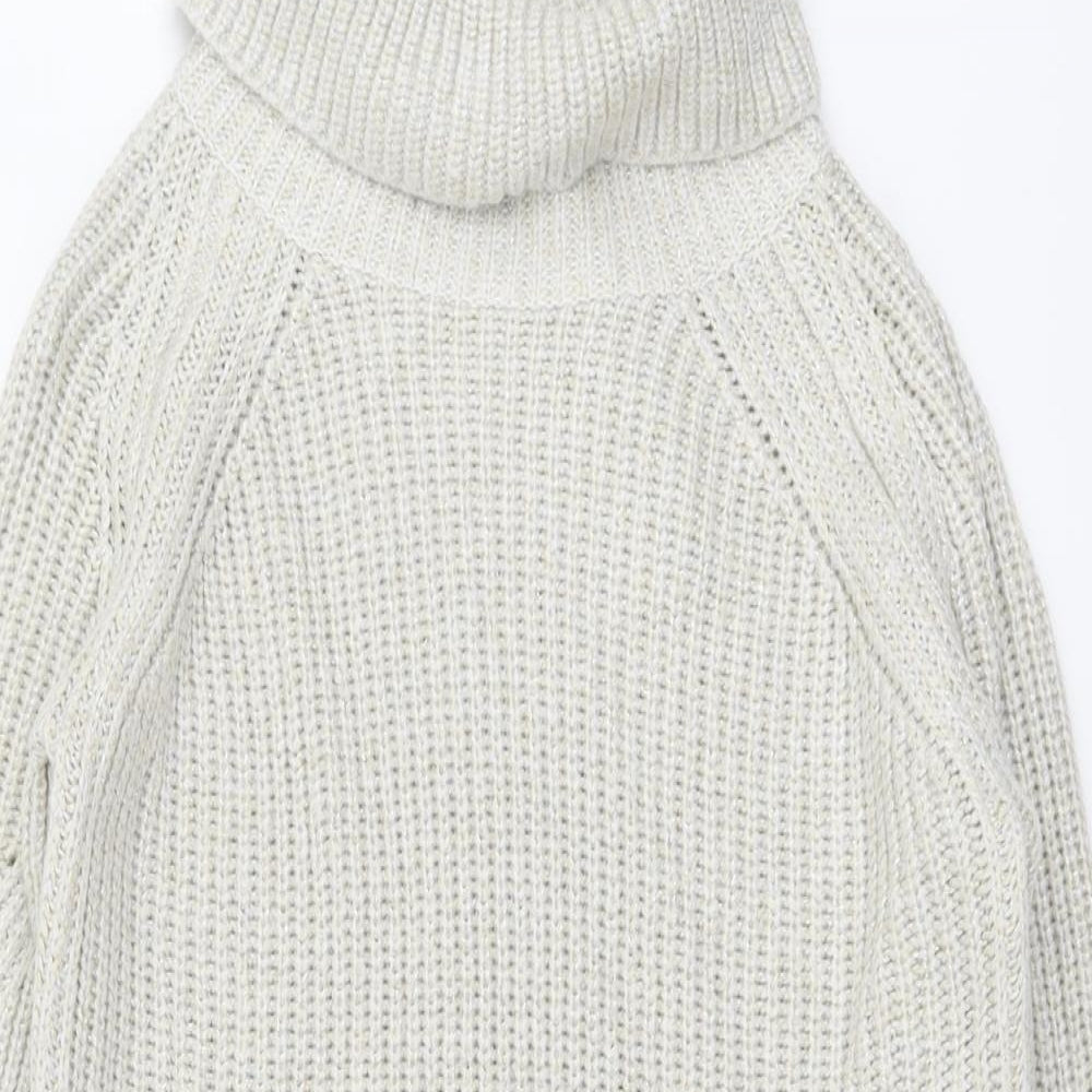 George Womens Beige Roll Neck Acrylic Pullover Jumper Size M