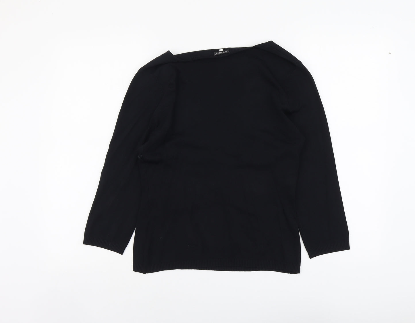 Preworn Womens Black V-Neck Viscose Pullover Jumper Size M