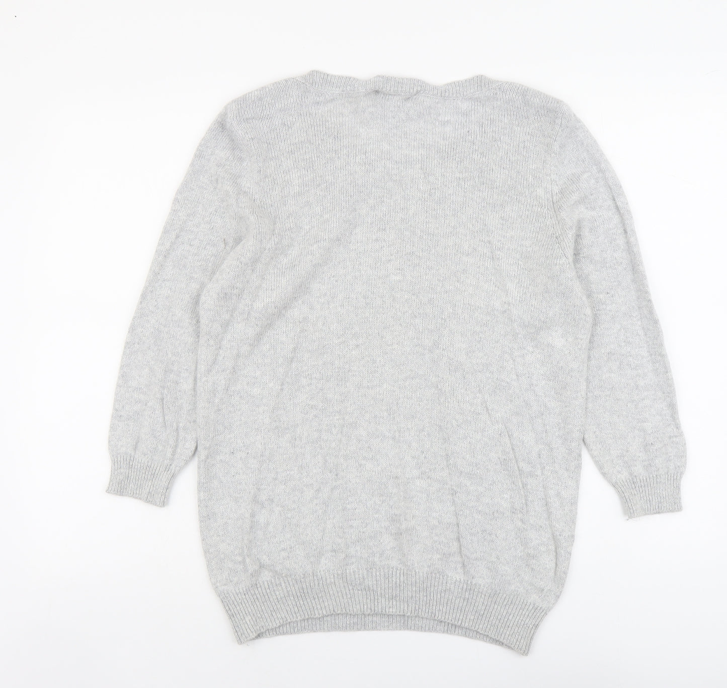 BHS Womens Grey Scoop Neck Viscose Pullover Jumper Size 14