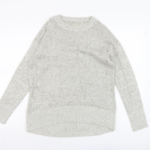 New Look Womens Grey Round Neck Acrylic Pullover Jumper Size S