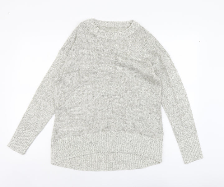 New Look Womens Grey Round Neck Acrylic Pullover Jumper Size S
