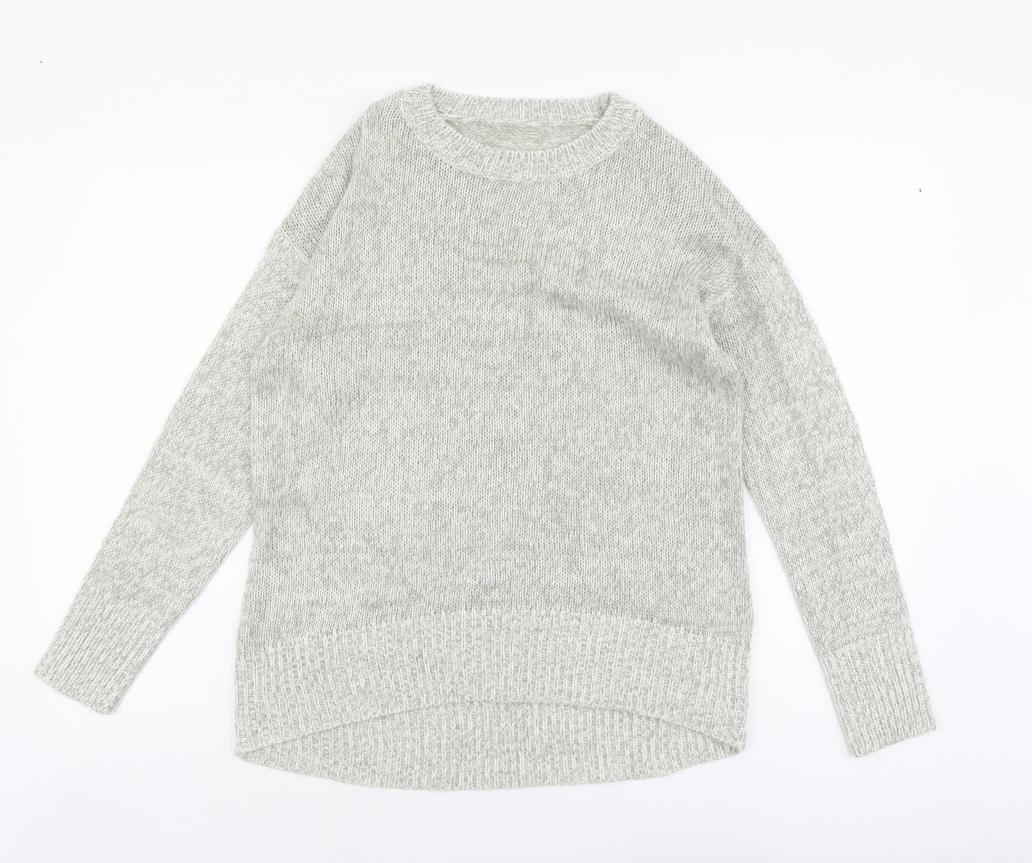 New Look Womens Grey Round Neck Acrylic Pullover Jumper Size S