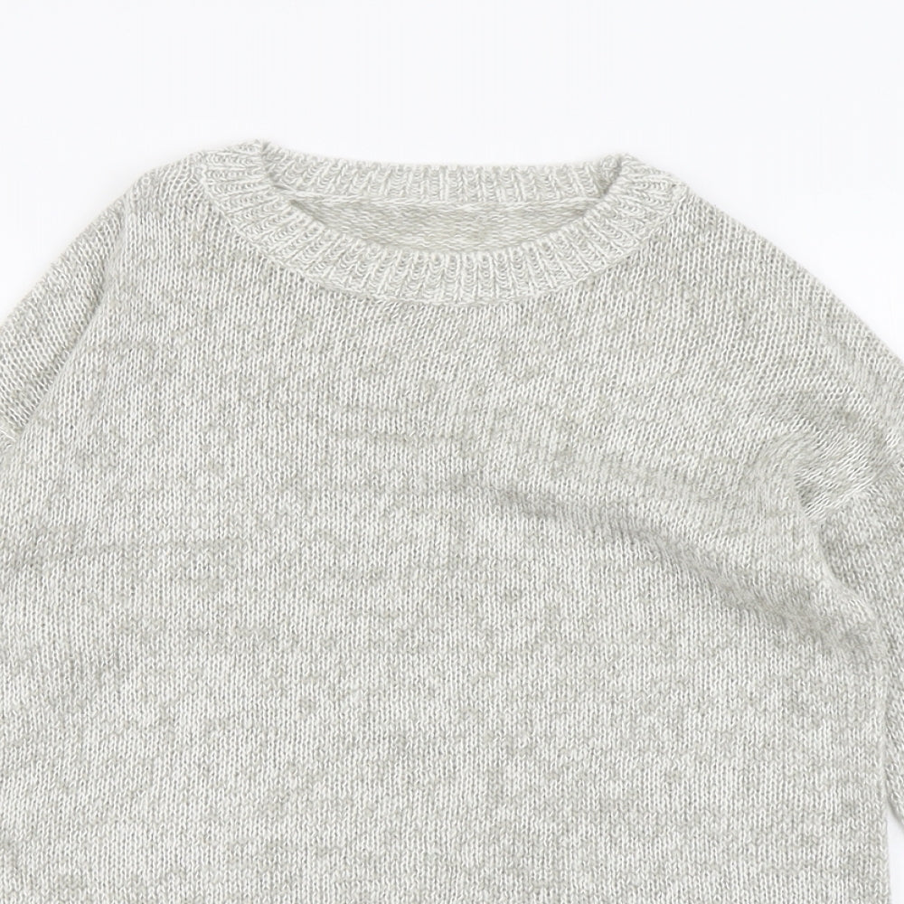 New Look Womens Grey Round Neck Acrylic Pullover Jumper Size S