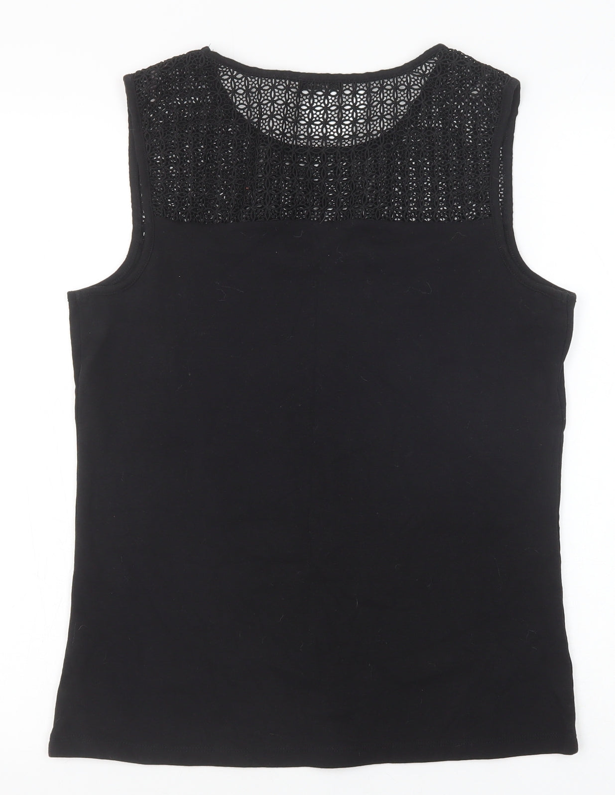 TU Womens Black Cotton Basic Tank Size 16 Round Neck