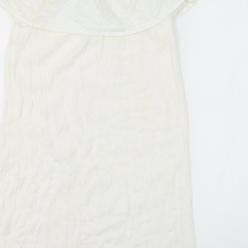 Accessorize Womens White Polyester A-Line Size XS Off the Shoulder Pullover