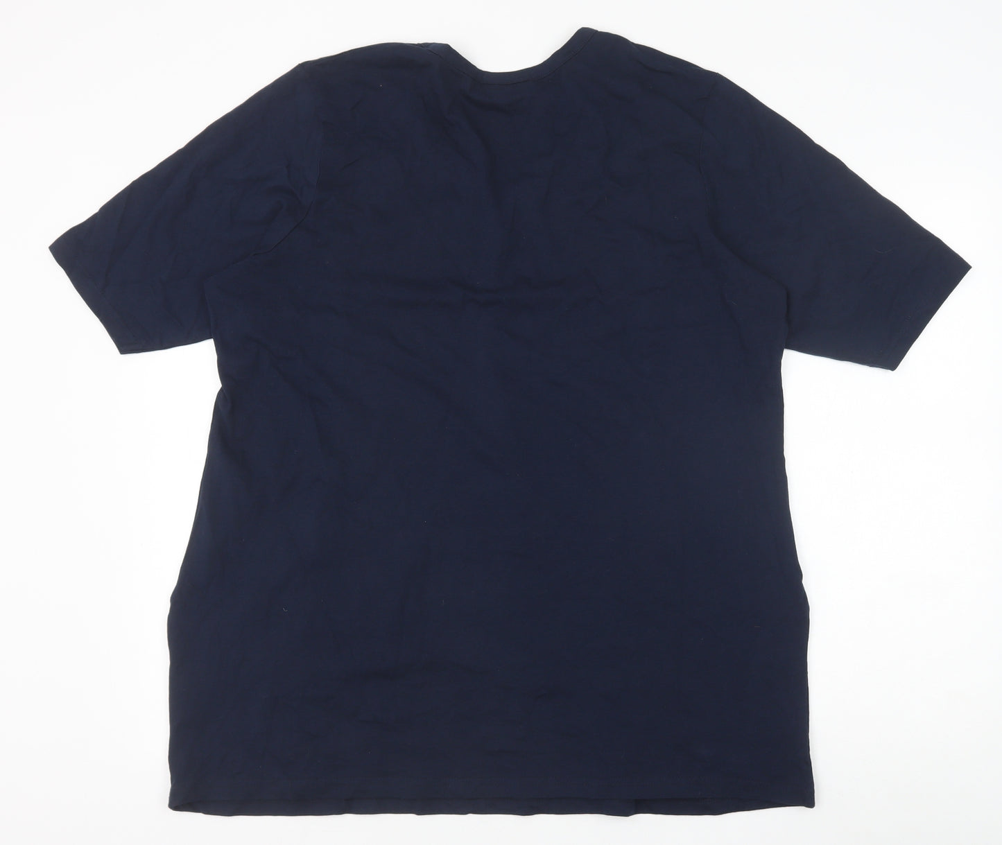 Cotton Traders Womens Blue 100% Cotton Basic T-Shirt Size 20 V-Neck