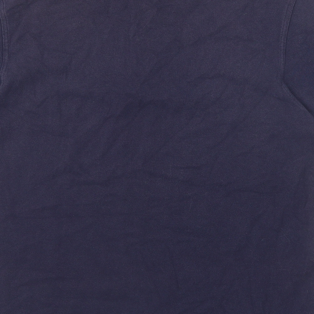 Fred Perry Mens Blue 100% Cotton Polo Size L Collared Button
