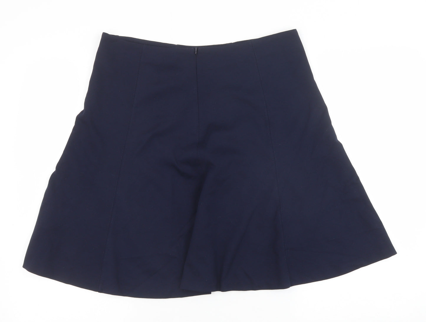 Lauren Ralph Lauren Womens Blue Polyester Swing Skirt Size M Zip