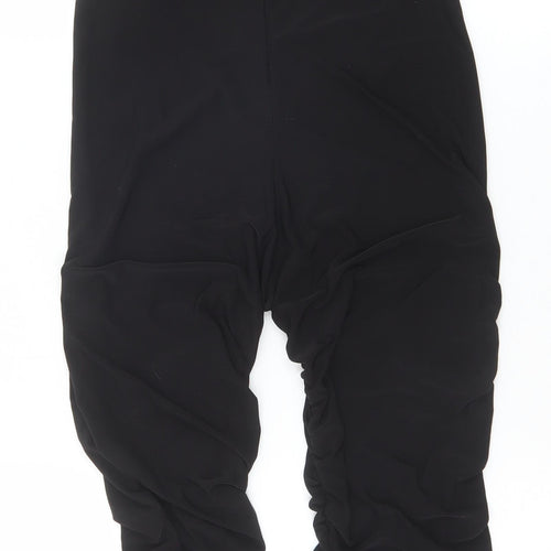 PRETTYLITTLETHING Womens Black Polyester Unitard One-Piece Size 8 Pullover - Ruched