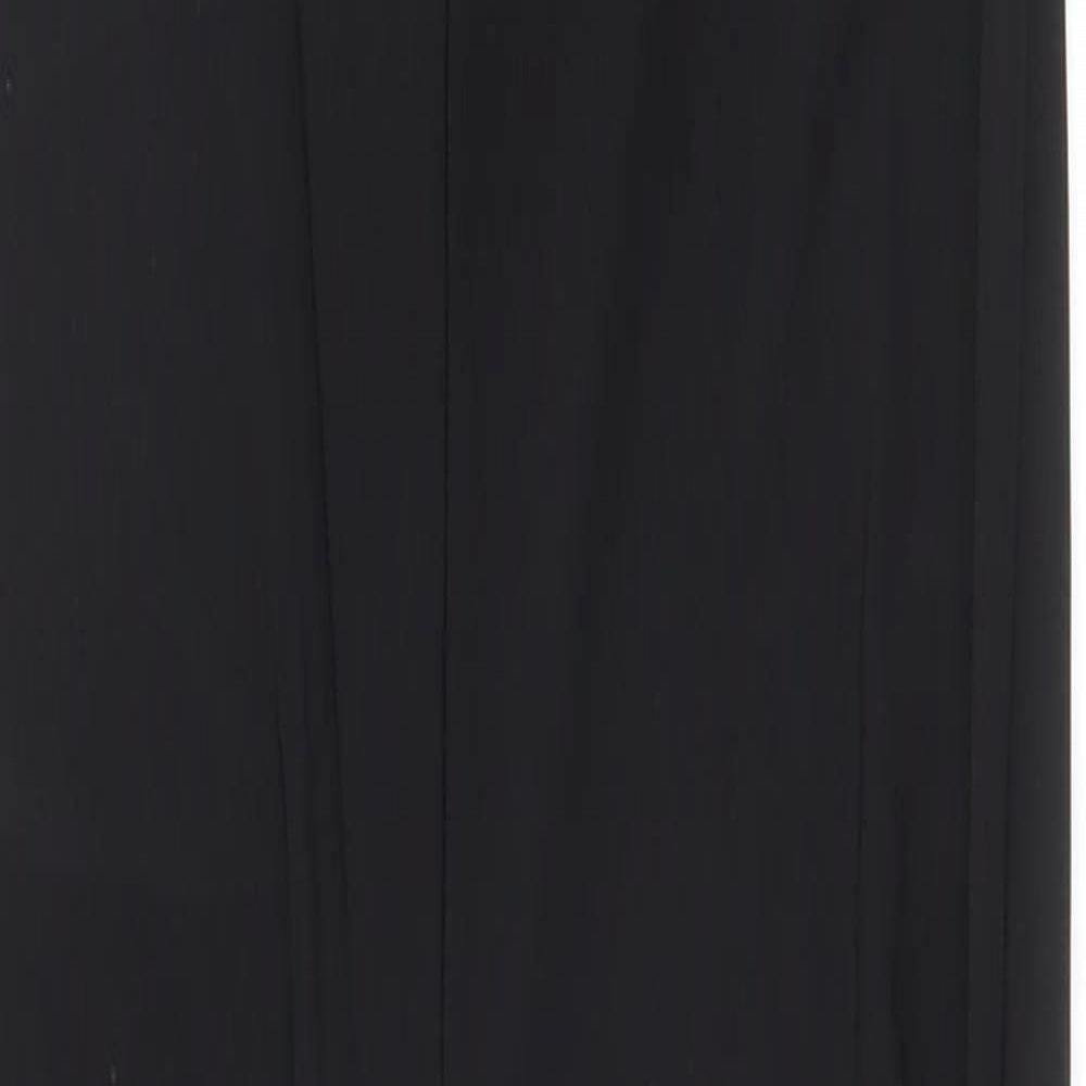 PRETTYLITTLETHING Womens Black Polyester Unitard One-Piece Size 8 Pullover - Ruched