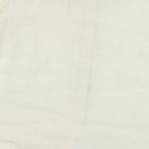 Tranali Womens Ivory Polyester Basic Button-Up Size S Collared