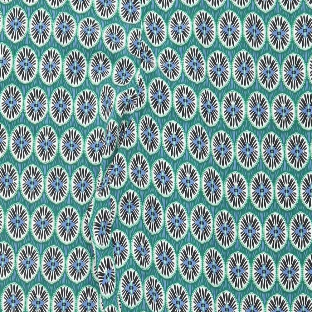 Papaya Womens Green Geometric Polyester Trousers Size 16 Regular