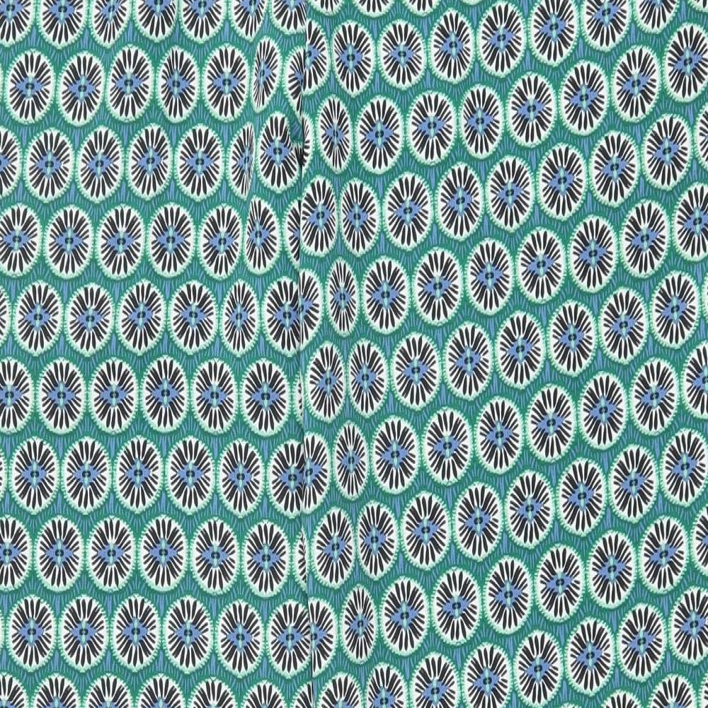 Papaya Womens Green Geometric Polyester Trousers Size 16 Regular